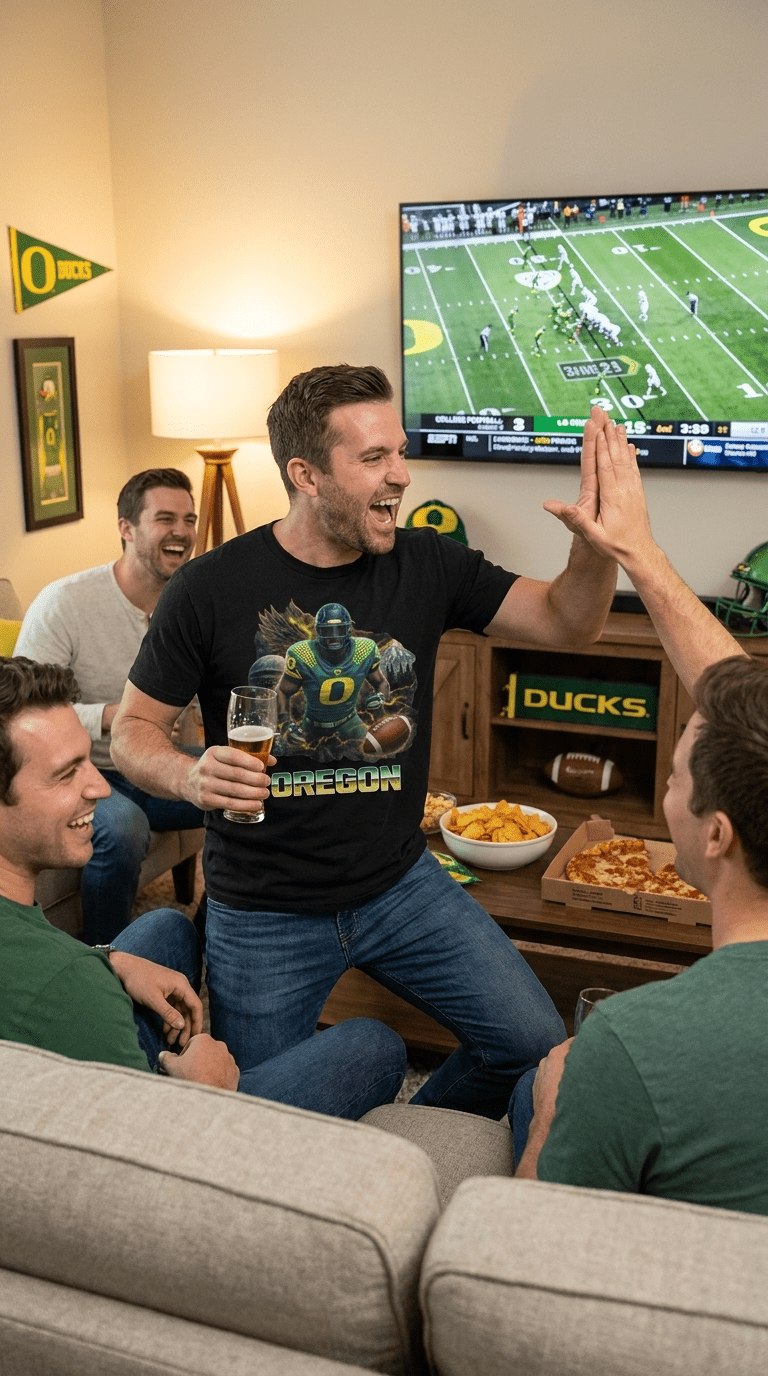 Oregon Ducks Bootleg Lightning Tee – Black - Lucky Clover Threads