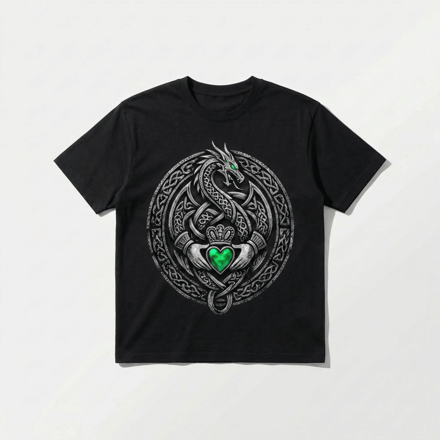 Celtic Dragon Claddagh T-Shirt - Lucky Clover Threads