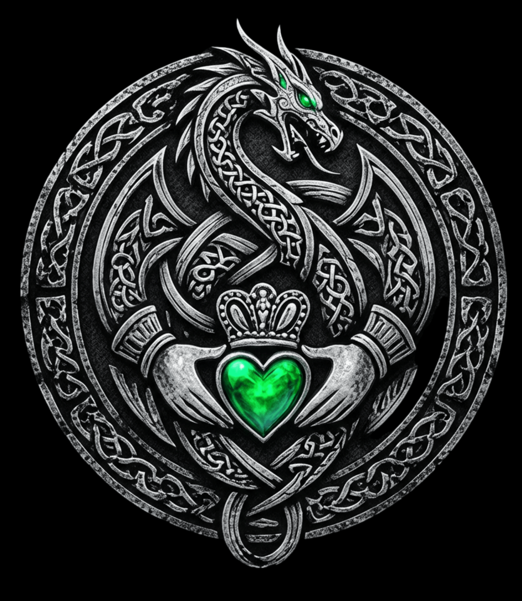 Celtic Dragon Claddagh T-Shirt - Lucky Clover Threads