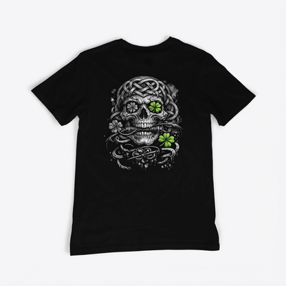 Lucky Clover Threads Men's Streetwear Graphic Tee - Irish Celtic Skull - Premium Cotton - Lucky Clover Threads
