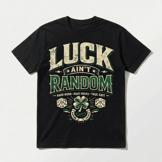 Luck Ain't Random Irish Heritage T-Shirt - Lucky Clover Threads