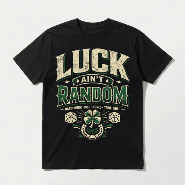 Luck Ain't Random T-Shirt | Lucky Clover Threads