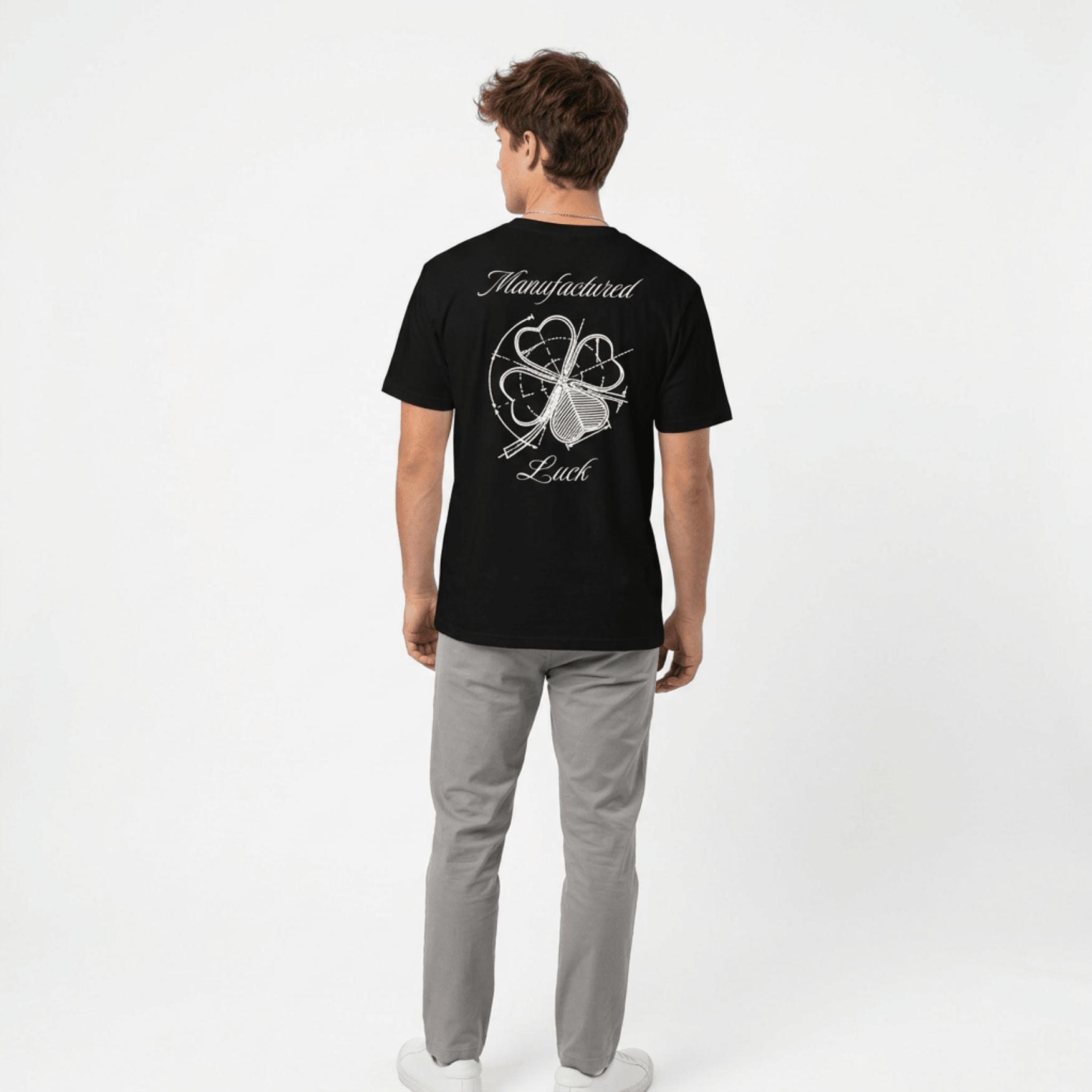 Manufactured Luck Vintage Script T-Shirt - Lucky Clover Threads