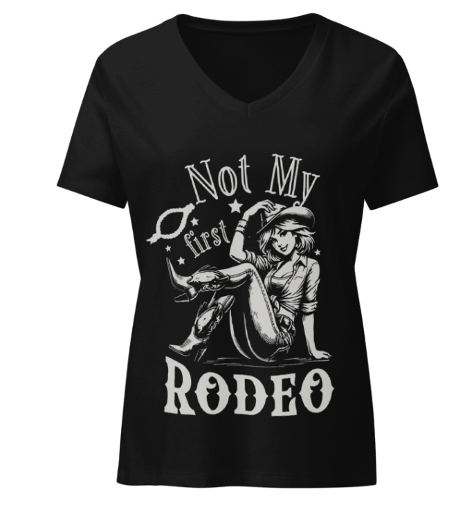 vintage pin up cowgirl not my first rodeo t shirt western style