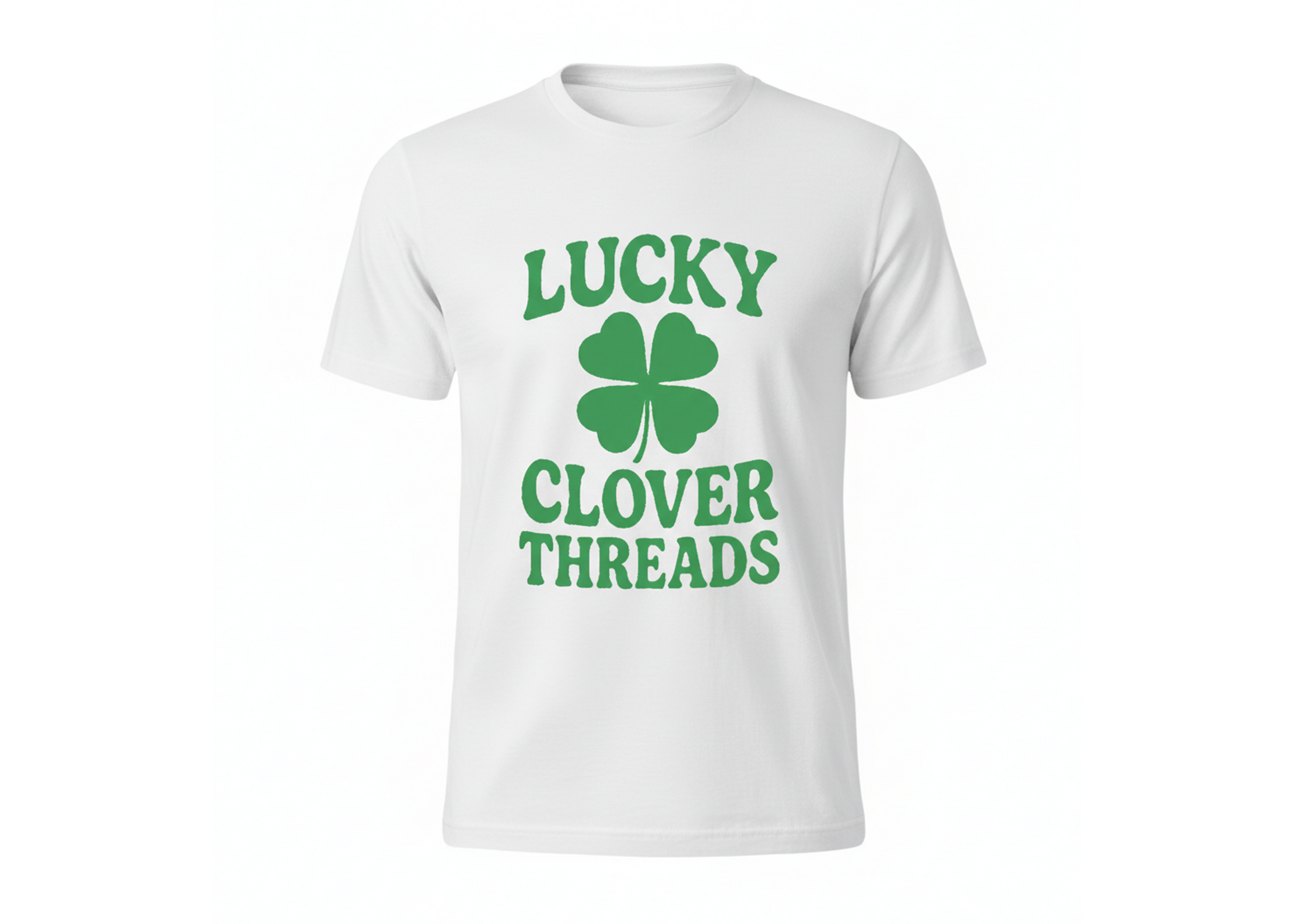 lucky clover threads logo t-shirt green font
