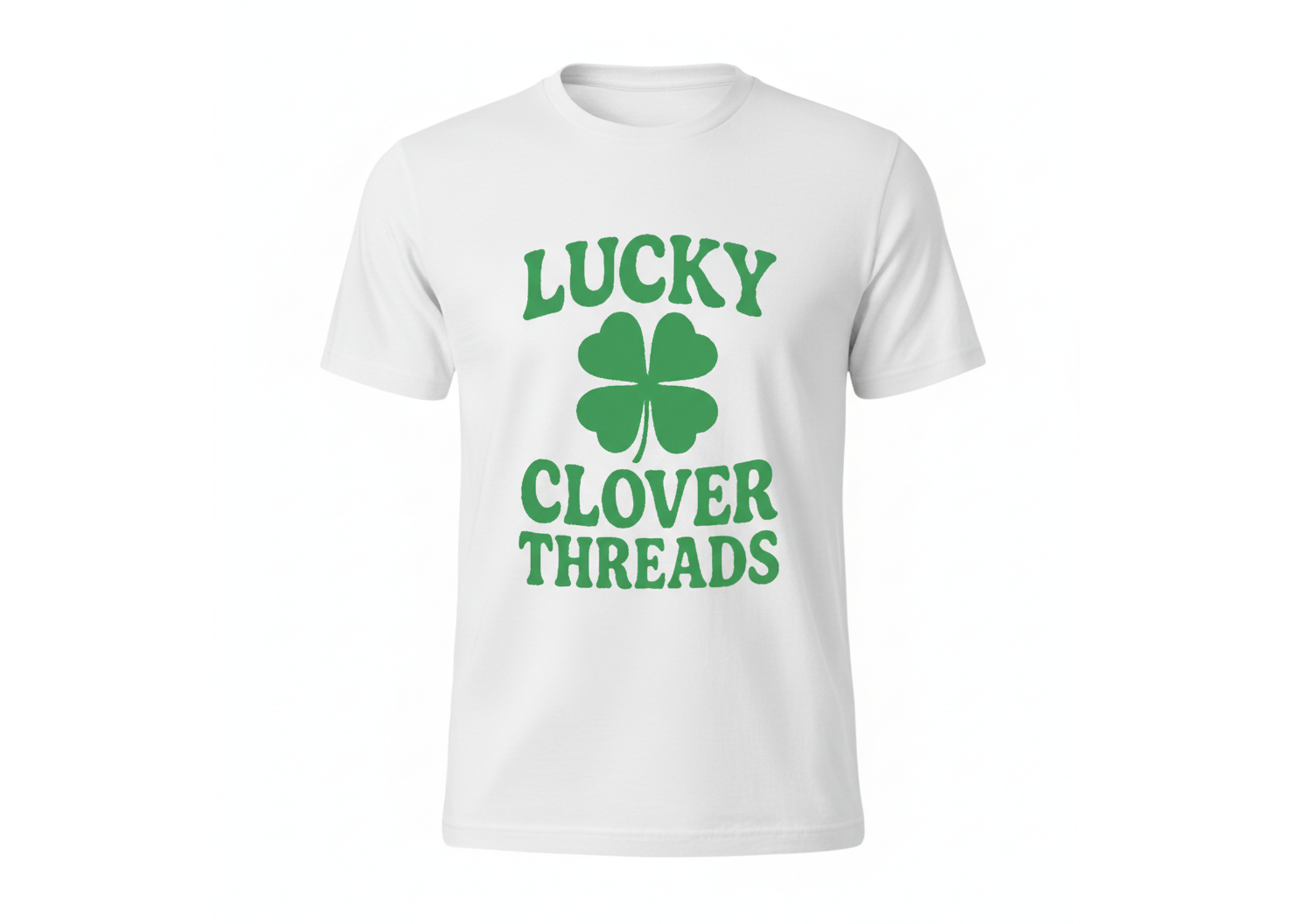 lucky clover threads logo t-shirt green font