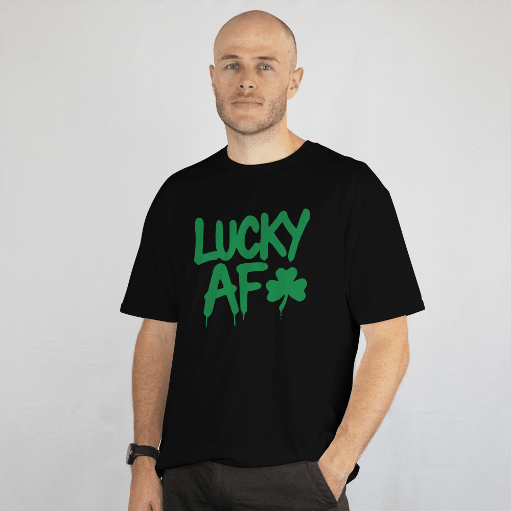 Lucky AF Shamrock Bold Graphic Tee - Lucky Clover Threads